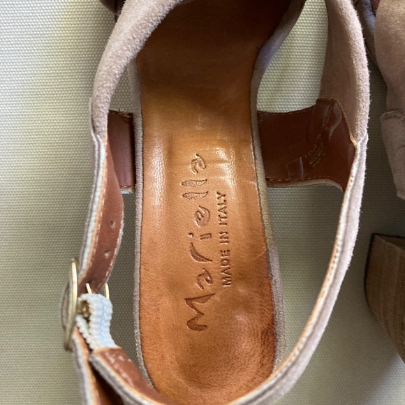 Mariella made in Italy Sling Back Taupe Suede Heels - Picture 5 of 7